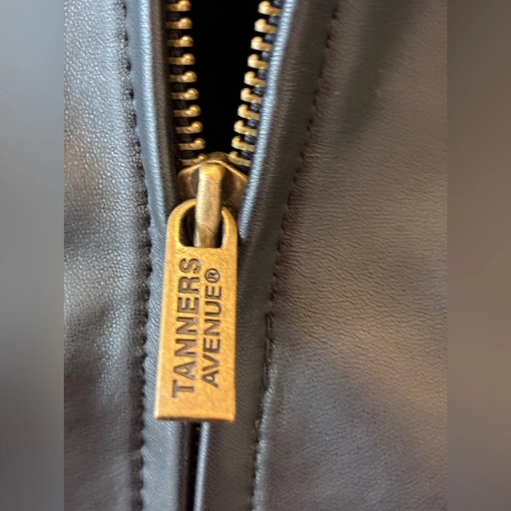 Tanners Avenue lambs leather Italy, size 2 XL black zipper up jacket new /tags - Picture 2 of 10